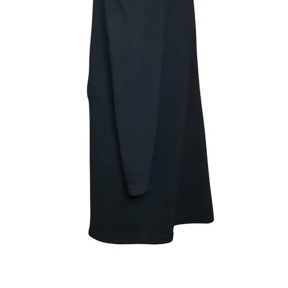 Revamped Womens Black Long Sleeve Midi Dress Size S Puff Sleeve Round Neck - Picture 12 of 16